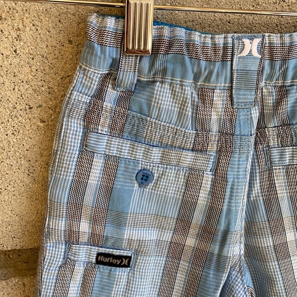 Hurley Infant 3-6 month Baby Blue Plaid Shorts - Picture 6 of 11